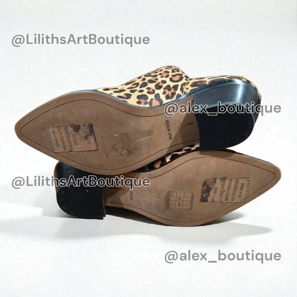 Dolce Vita Leopard Print Chelsea Slip-on Block Heel Booties(F032)-Size 7 - Picture 9 of 12